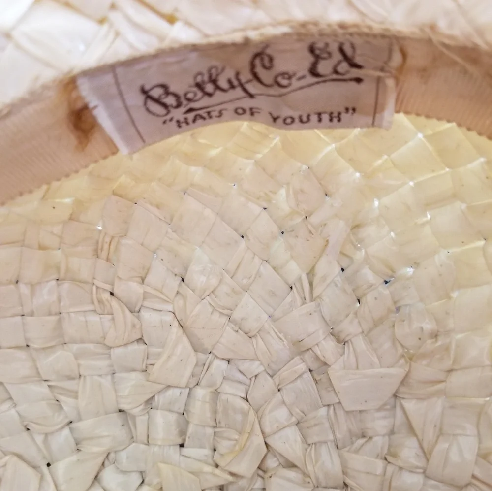 1930s Betty Co-Ed Vintage Straw Cloche Hat in Ivory - Picture 5 of 5